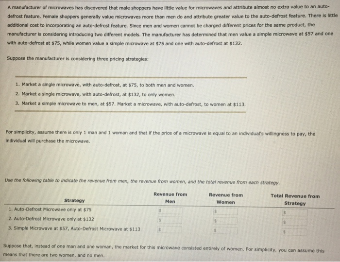 Solved A manufacturer of microwaves has discovered that male