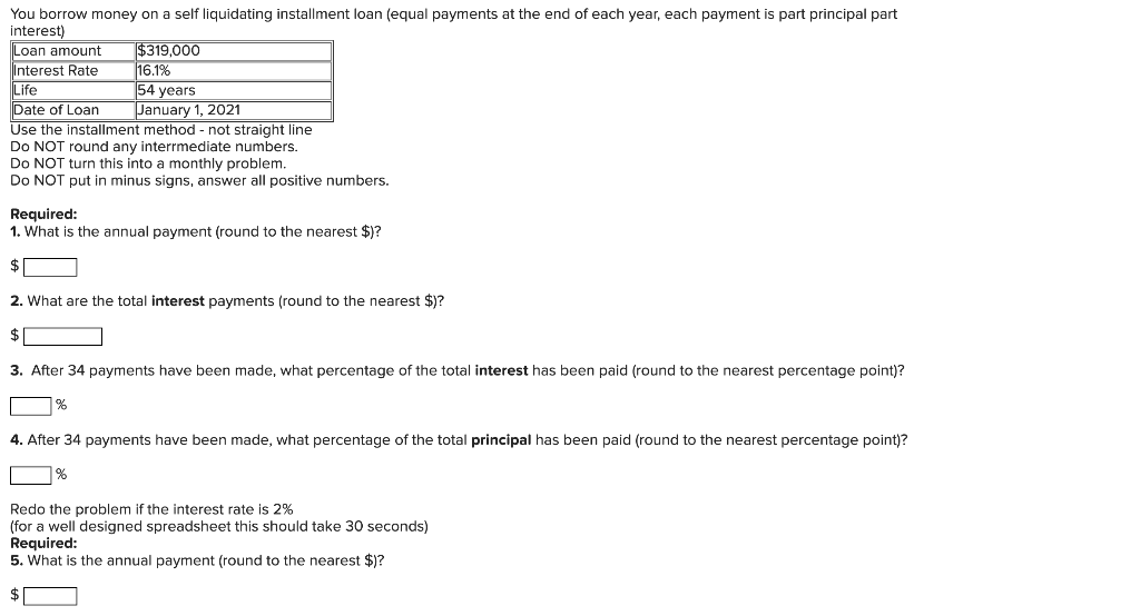 Solved You Borrow Money On A Self Liquidating Installment 0497