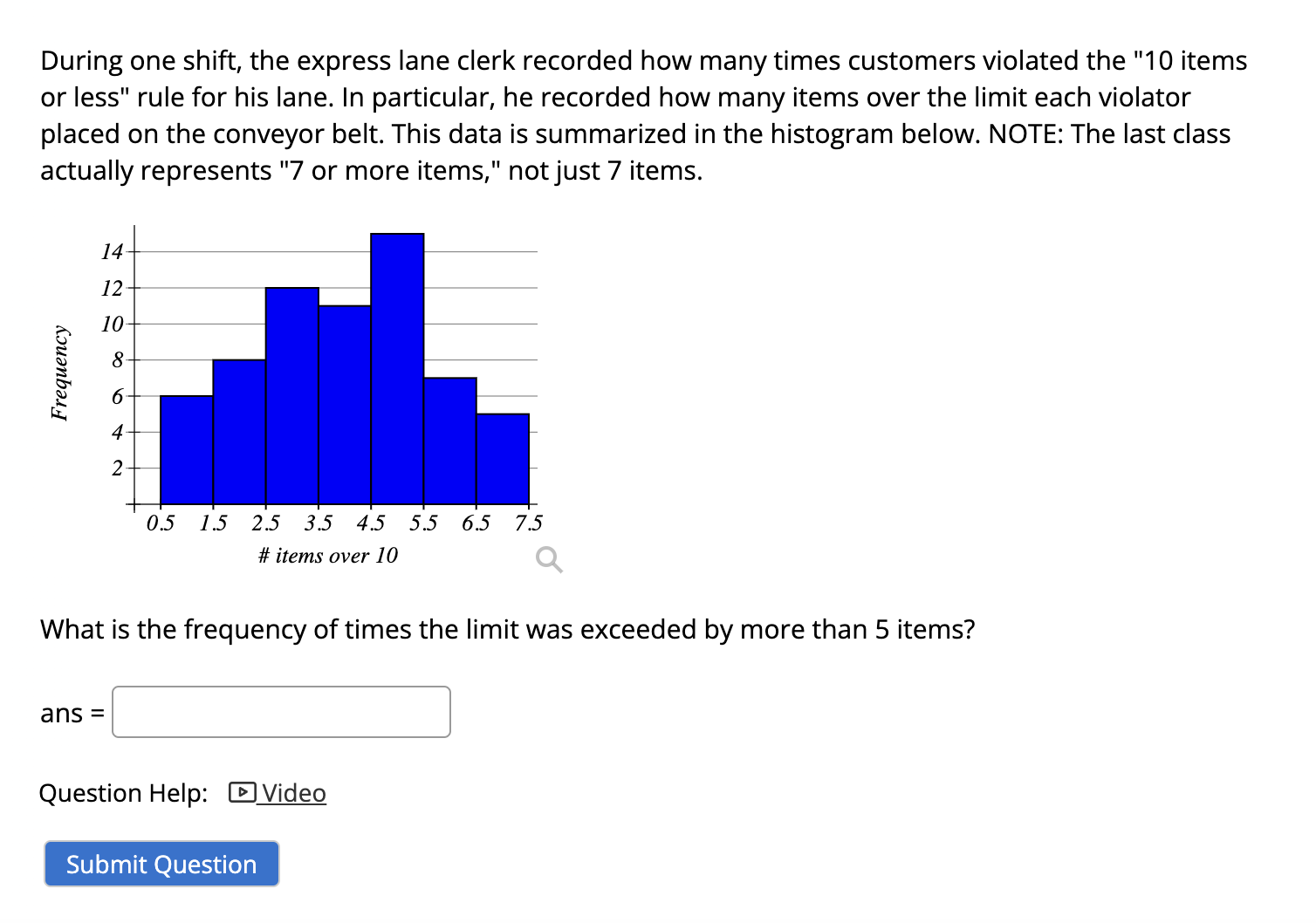 solved-during-one-shift-the-express-lane-clerk-recorded-how-chegg