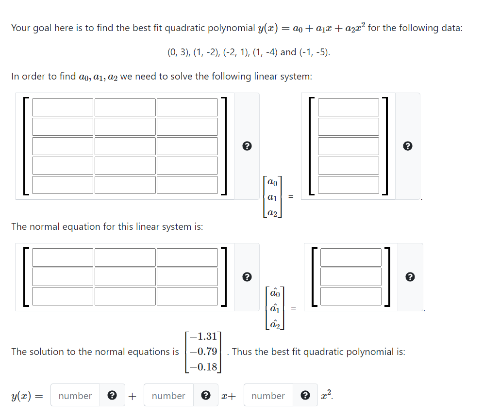 Solved Your Goal Here Is To Find The Best Fit Quadratic | Chegg.com