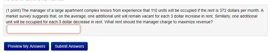 Solved (1 point) The manager of a large apartment complex | Chegg.com