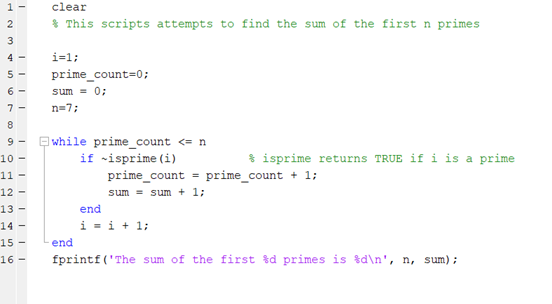 Solved Matlab The script below attempts to calculate the sum | Chegg.com
