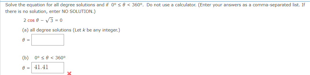 Solved Solve the equation for all degree solutions and if | Chegg.com