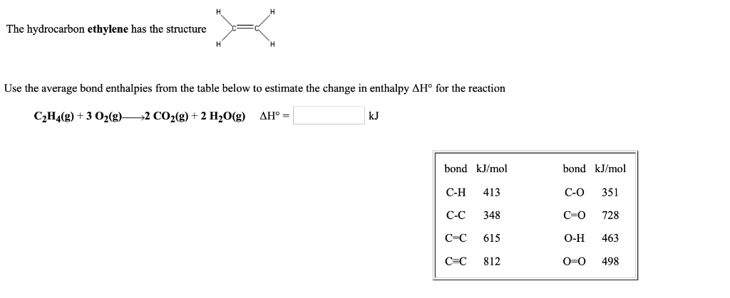 solved-use-the-average-bond-enthalpies-from-the-table-below-chegg