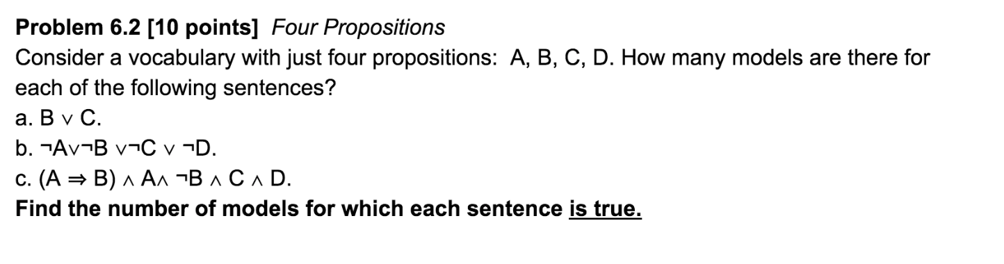 Problem 6.2 [10 Points] Four Propositions Consider A | Chegg.com