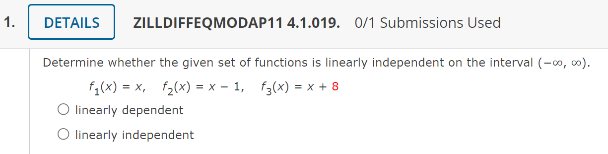 Solved ZILLDIFFEQMODAP11 4.1.019. 0/1 Submissions Used | Chegg.com