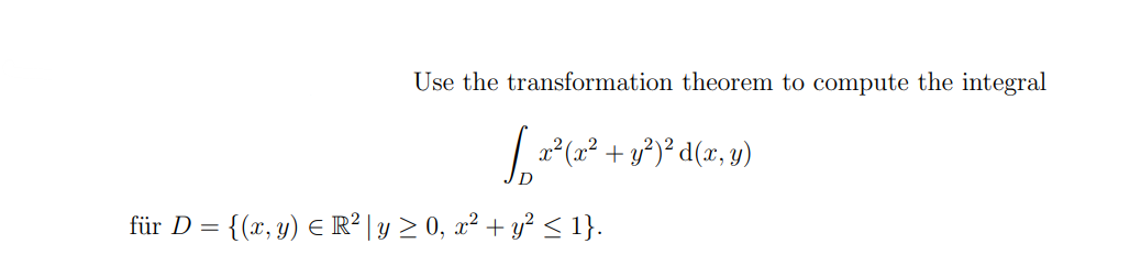 Solved Use the transformation theorem to compute the | Chegg.com