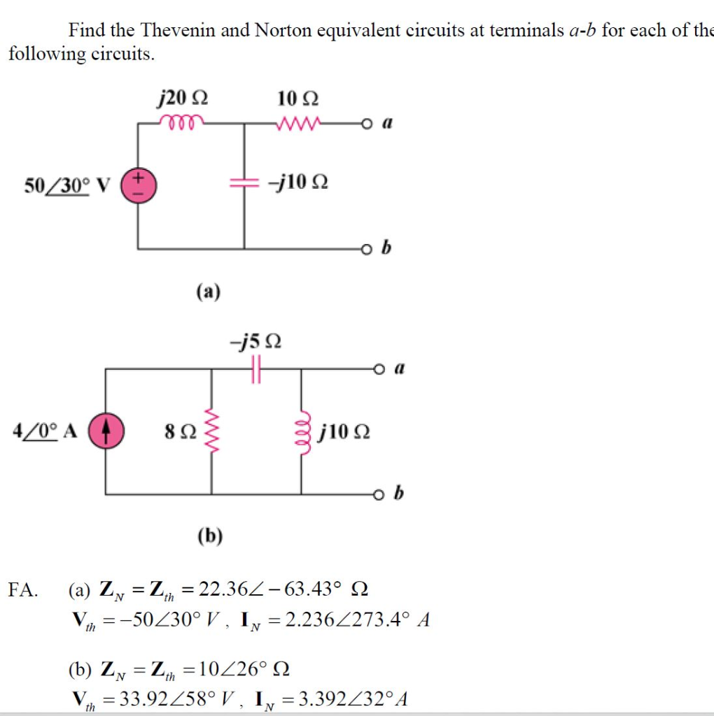 Solved Find The Thevenin And Norton Equivalent Circuits At | Chegg.com