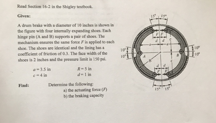 Solved Read Section 16-2 in the Shigley textbook. Given: 15 | Chegg.com