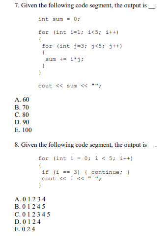 Solved 1. What is the result of the following code segment? | Chegg.com