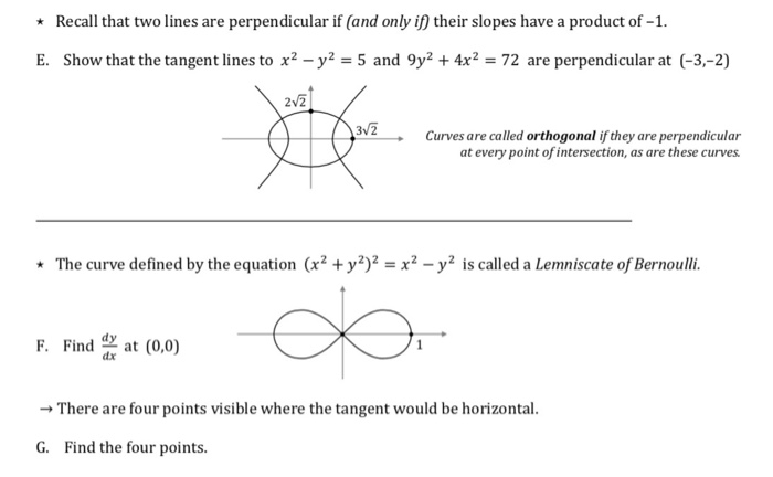 Solved * Recall That Two Lines Are Perpendicular If (and | Chegg.com