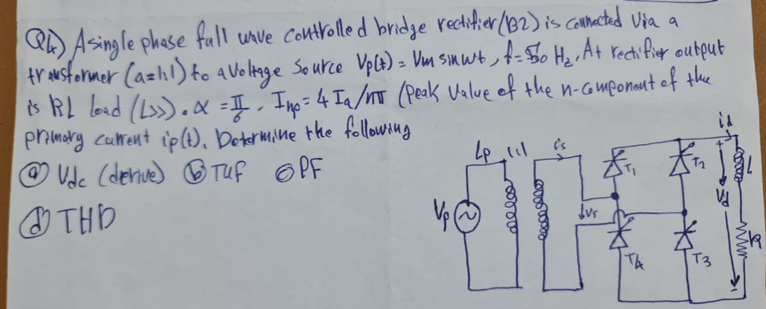 Solved QAsingle phase fall wave controlled bridge rectifier | Chegg.com