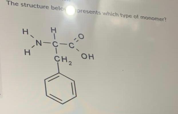 The Structure Belo Presents Which Type Of Monomer H Chegg Com