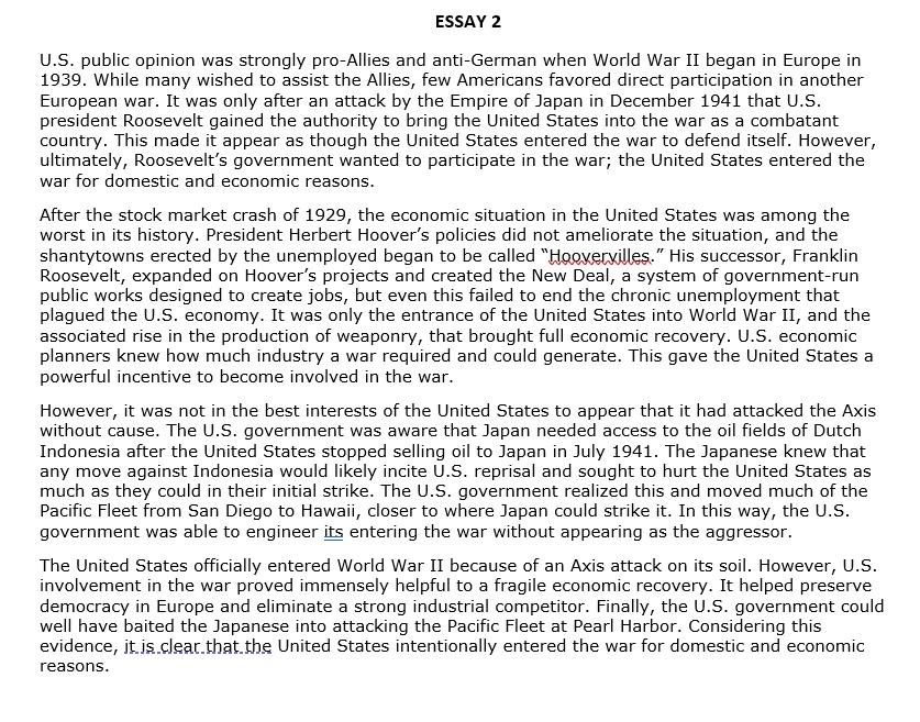 why did world war 2 start essay