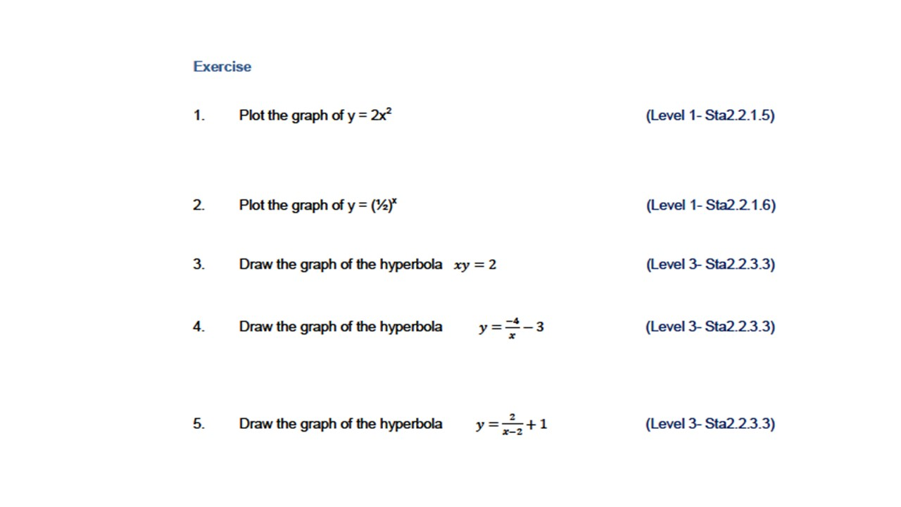 Solved Exercise 1 Plot The Graph Of Y 2x Level 1 Sta2 Chegg Com