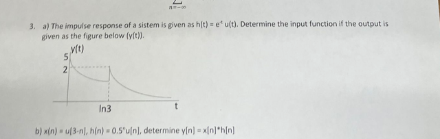 Solved 3. a) The impulse response of a sistem is given as | Chegg.com