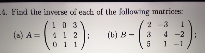 Solved 4. Find The Inverse Of Each Of The Following | Chegg.com