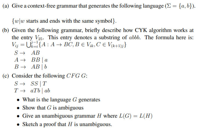 Solved (a) Give A Context-free Grammar That Generates The | Chegg.com