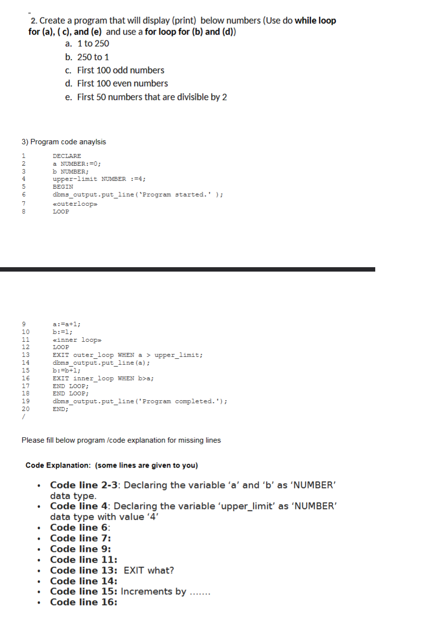 Solved 2. Create a program that will display (print) below | Chegg.com