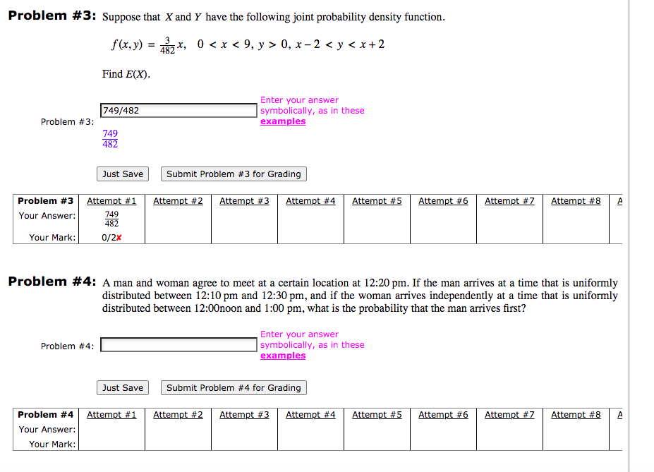 Solved Problem #3: Suppose that X and Y have the following | Chegg.com
