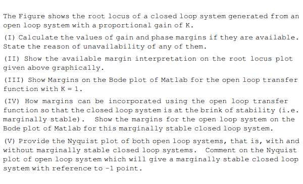 Solved a The Figure shows the root locus of a closed loop | Chegg.com