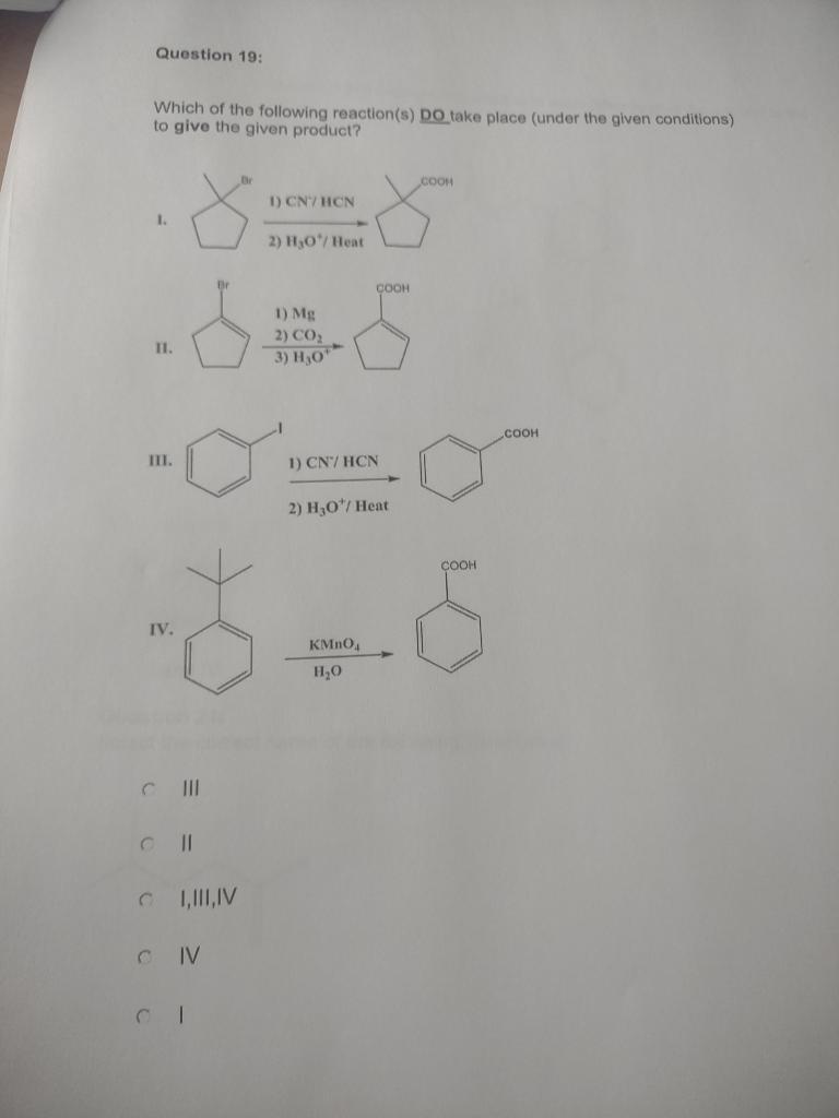 Which Of The Following Reaction(s) Do Take Place 