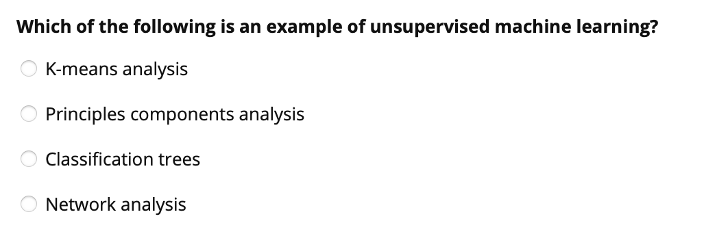 Solved Which of the following is an example of unsupervised | Chegg.com