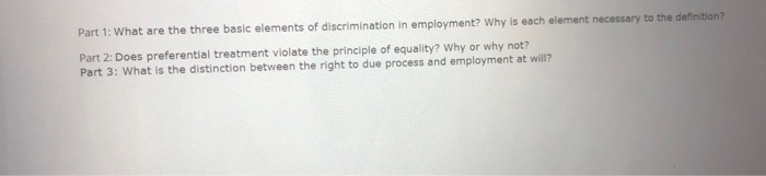 Solved Part 1 What Are The Three Basic Elements Of Discr Chegg