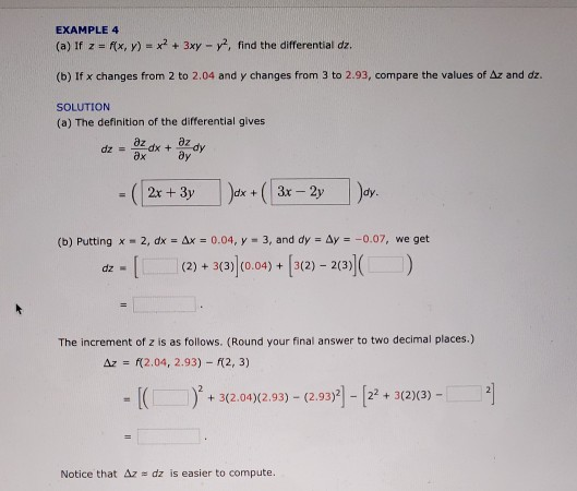 Solved Example 4 A If Z F X Y X2 3xy Y2 Find The Chegg Com