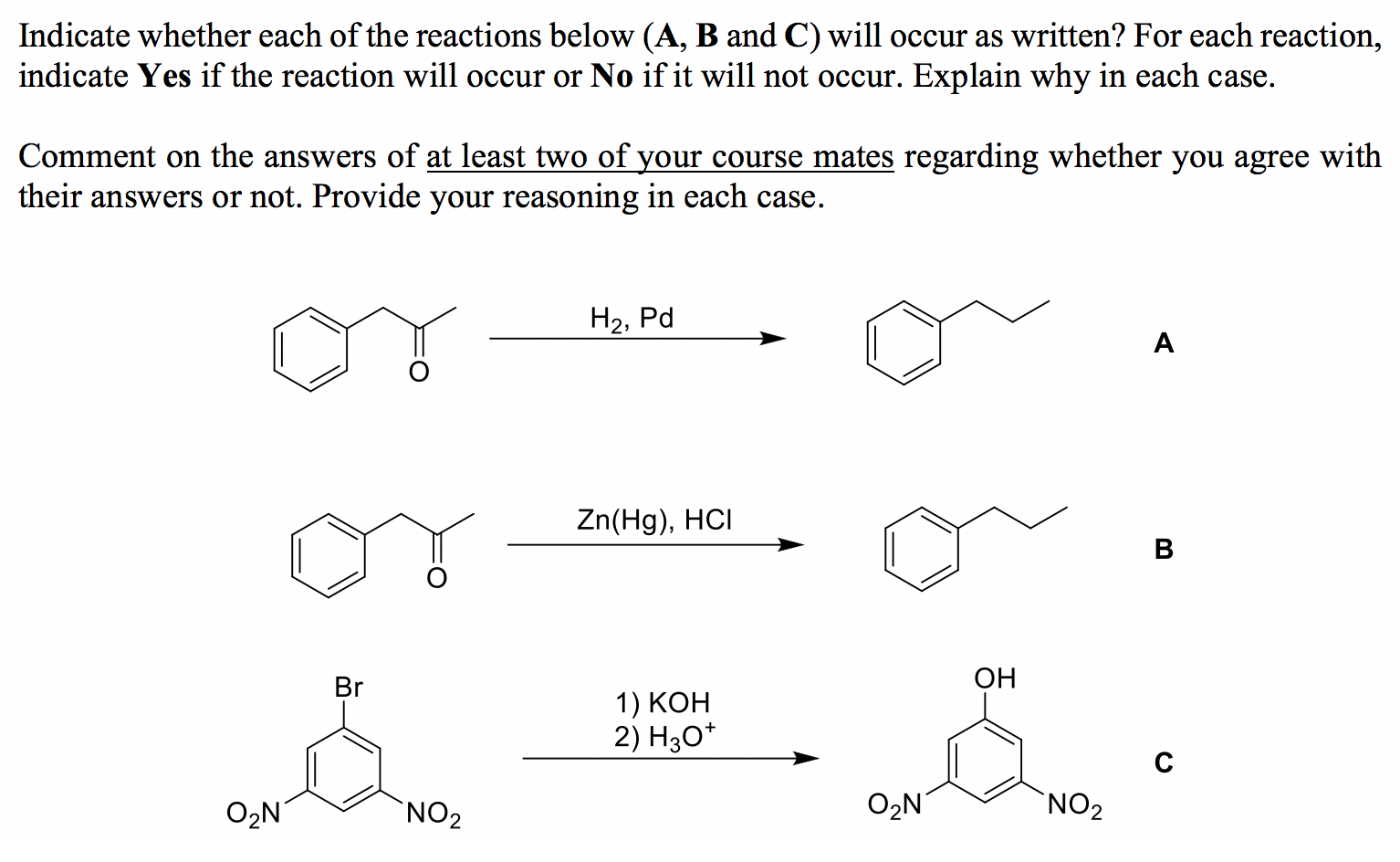 Solved Indicate whether each of the reactions below (A, B | Chegg.com