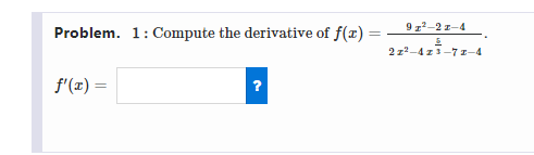 Solved Problem. 1 : Compute the derivative of | Chegg.com