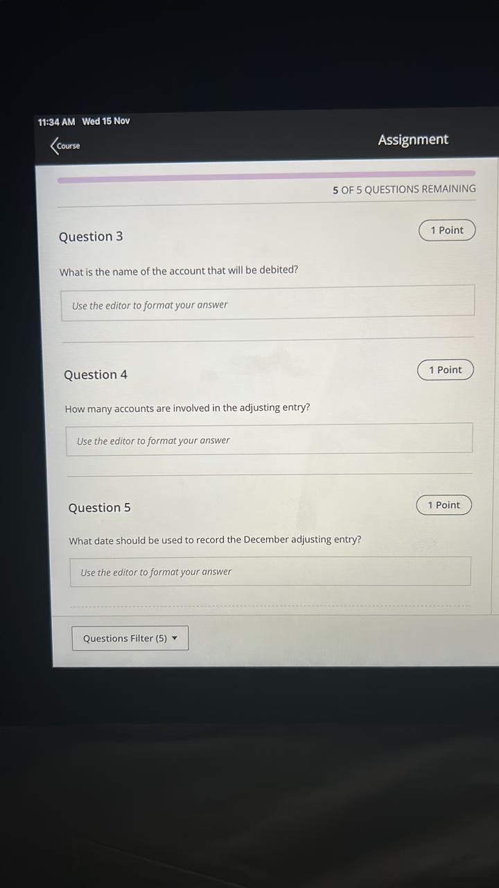Solved Assignment Content On December 1, your company paid | Chegg.com