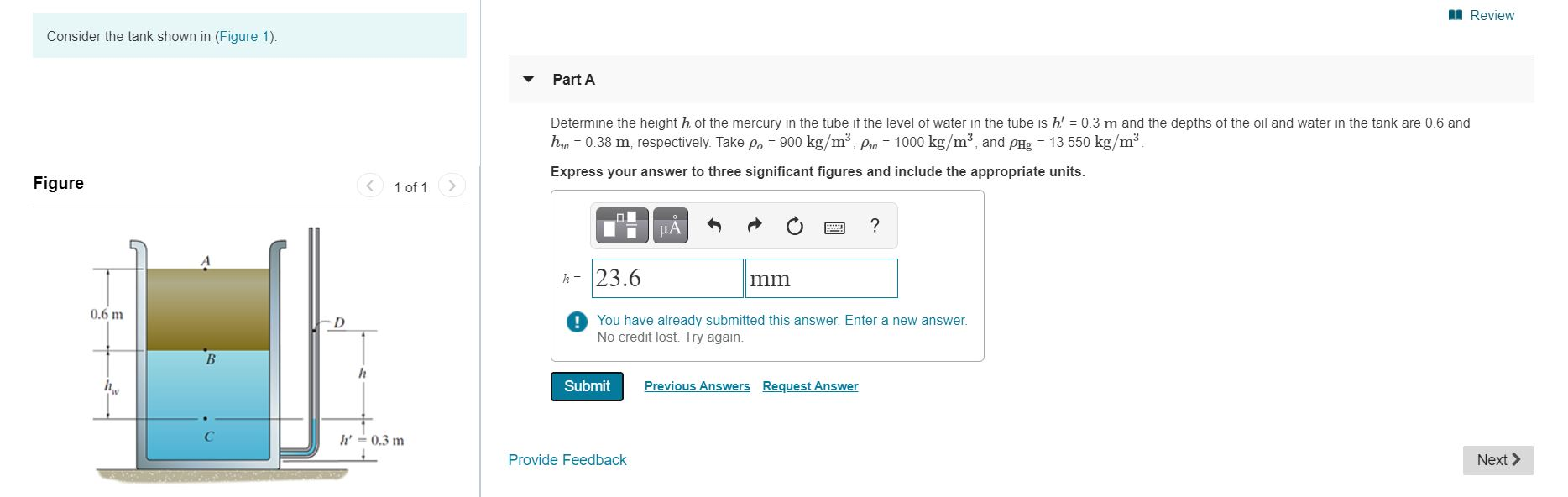 Solved Review Consider the tank shown in (Figure 1). Part A | Chegg.com