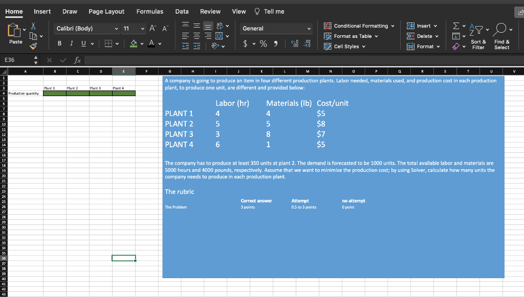 Solved Home Insert Draw Page Layout Formulas Data Review | Chegg.com
