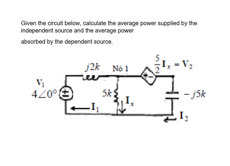 Solved Given The Circuit Below, Calculate The Average Power | Chegg.com