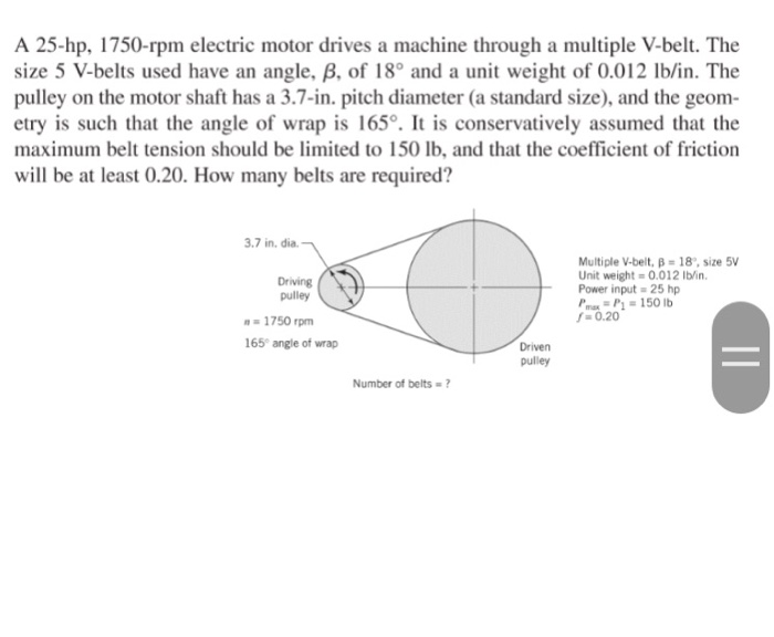Solved A 25hp, 1750rpm electric motor drives a machine