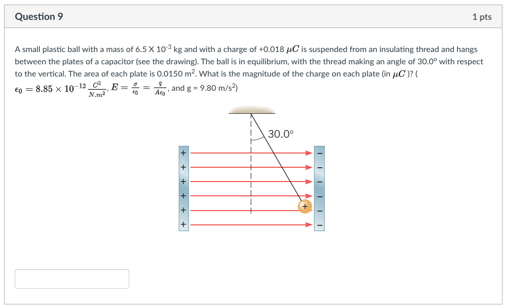 Solved A small plastic ball with a mass of 6.5 X 103 kg and