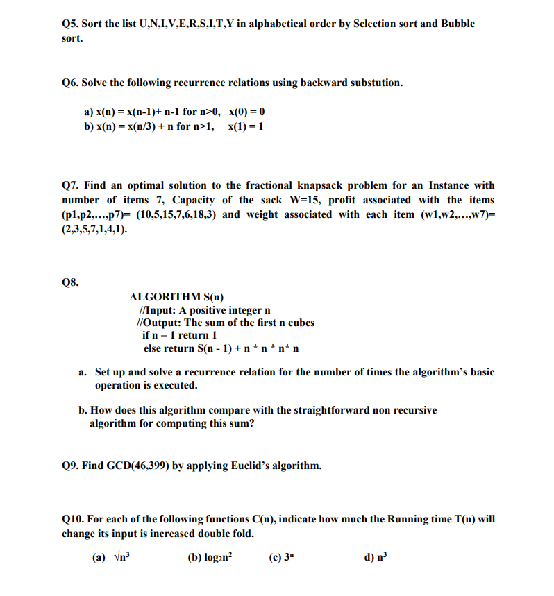 Solved Q1. Describe the standard algorithm for finding the | Chegg.com