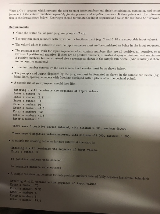 Solved Write a C++ program which prompts the user to enter | Chegg.com