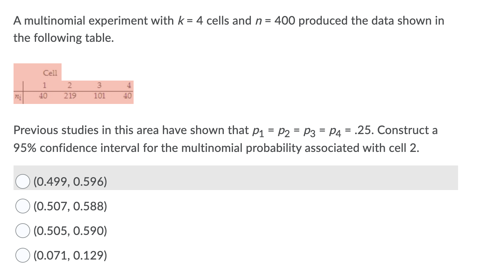 multinomial experiment in statistics