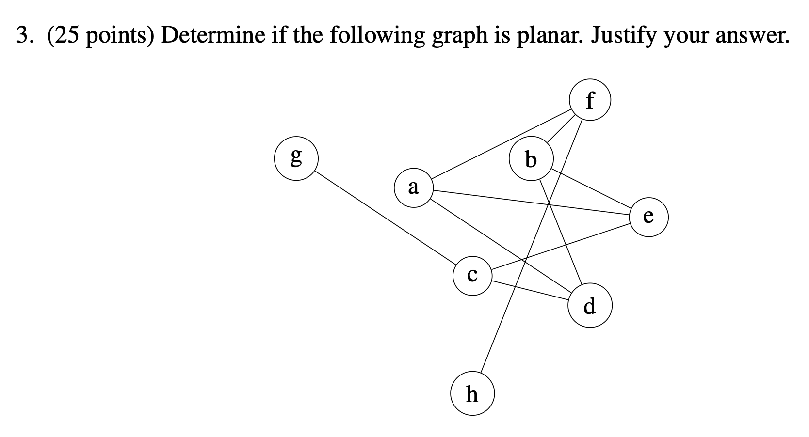 Solved 3. (25 points) Determine if the following graph is | Chegg.com