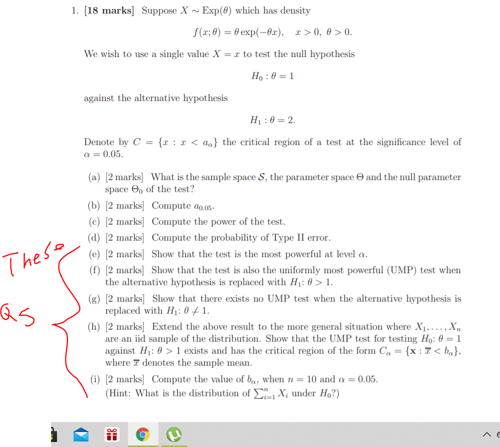 Solved 1 18 Marks Suppose X Exp 0 Which Has Density Chegg Com