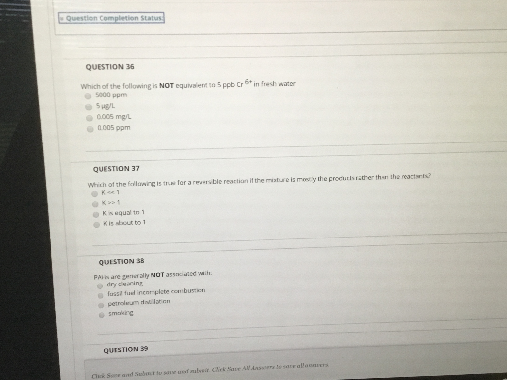 Solved Question Completion Status: QUESTION 36 Which of the | Chegg.com
