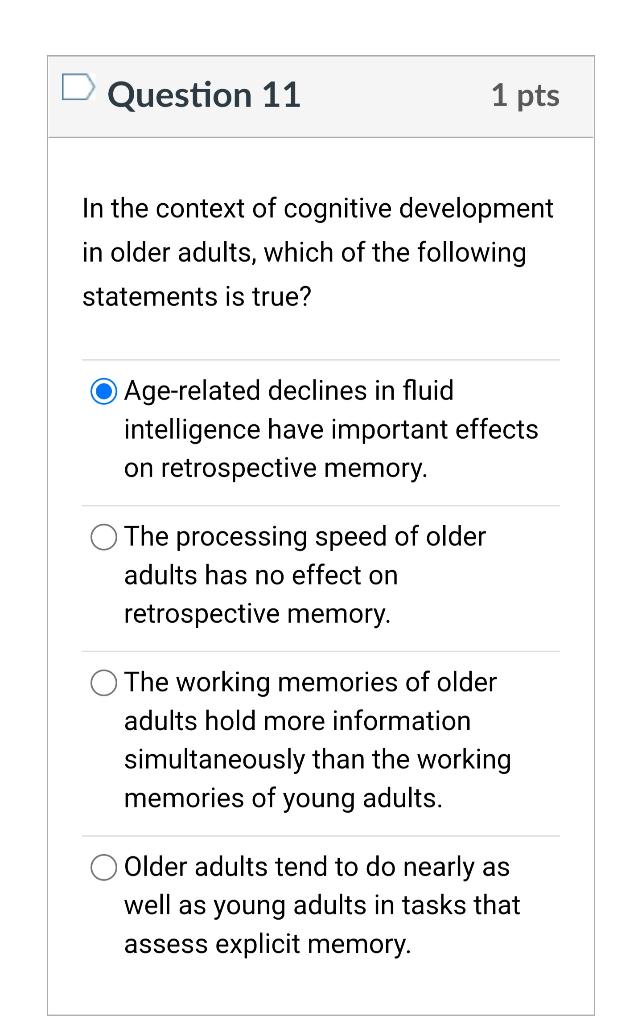 Cognitive development by online age