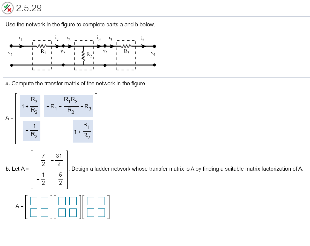 Solved % 2.5.29 Use the network in the figure to complete | Chegg.com