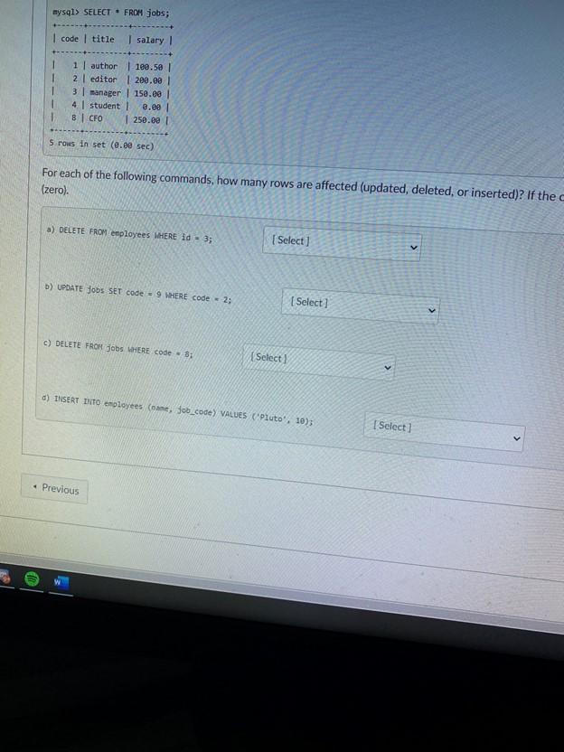 Solved Refer to the sample tables and data below. Tables: | Chegg.com