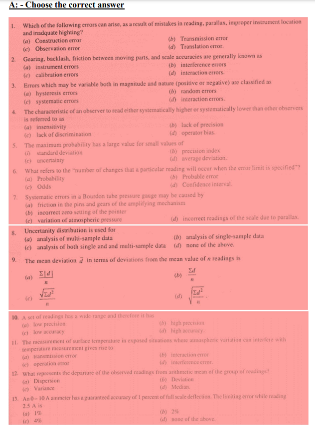 Solved A Choose the correct answer 1. Which of the