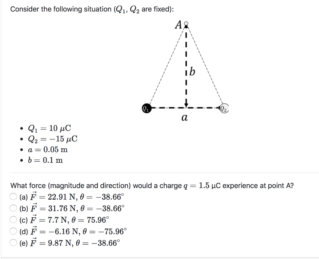 Solved Consider The Following Situation (Q1, Q2 Are Fixed): | Chegg.com