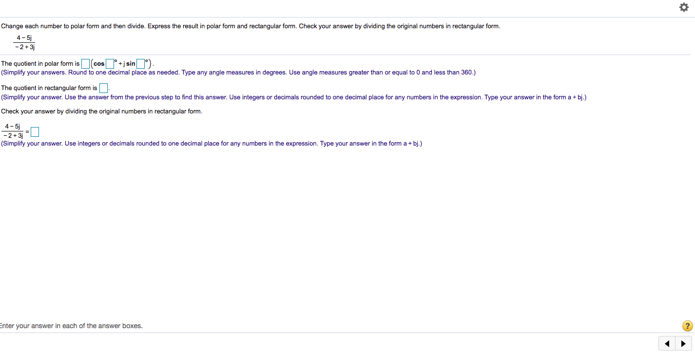 Solved Change Each Number To Polar Form And Then Divide. 