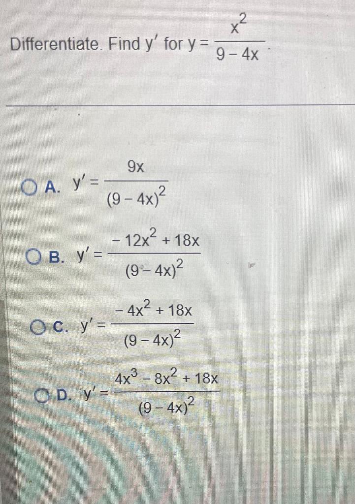 y x 4 8x 2 9